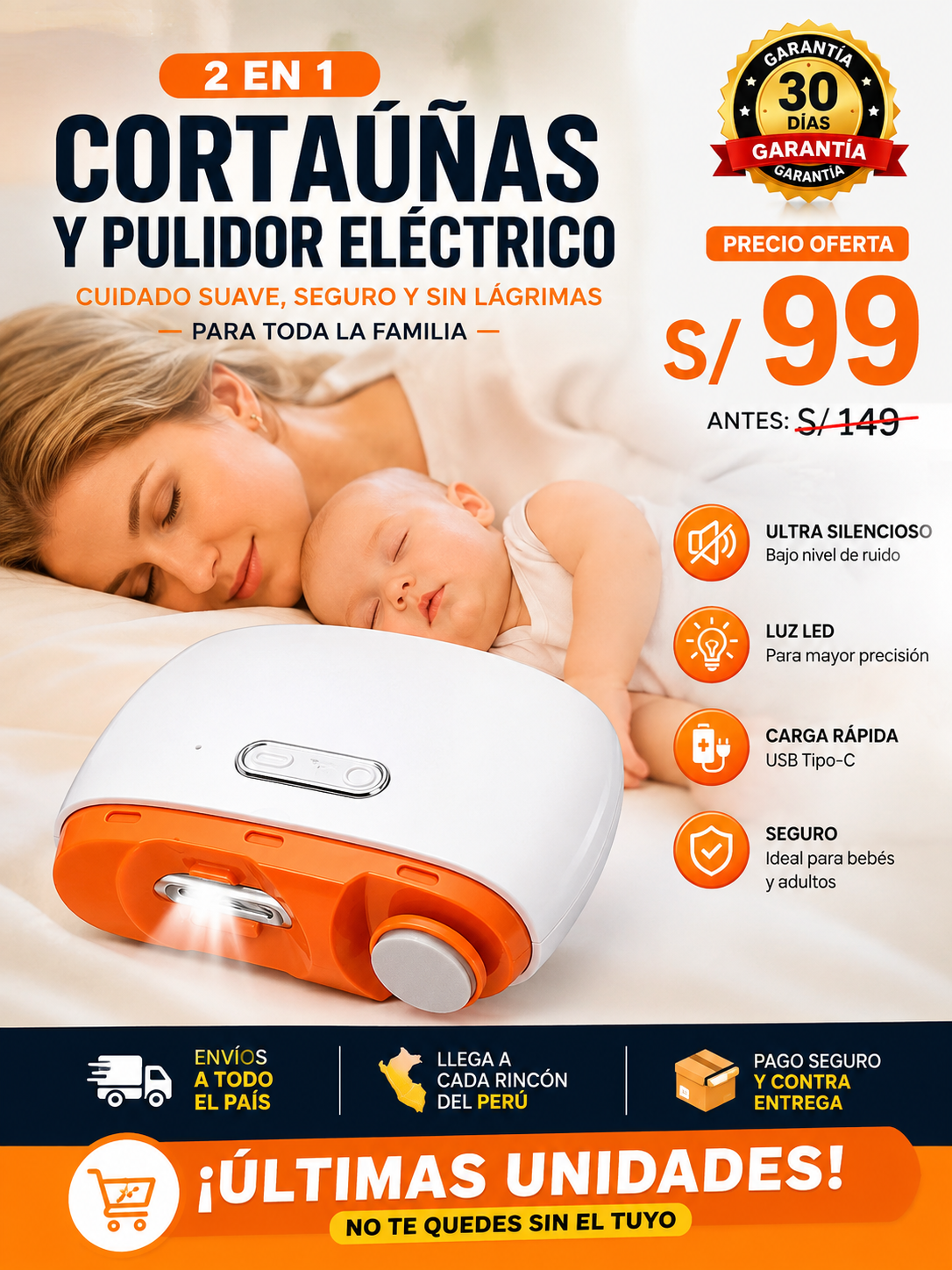 Corta uñas y pulidor eléctrico