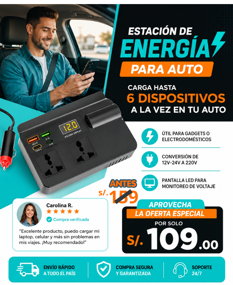 Estación de energía para auto