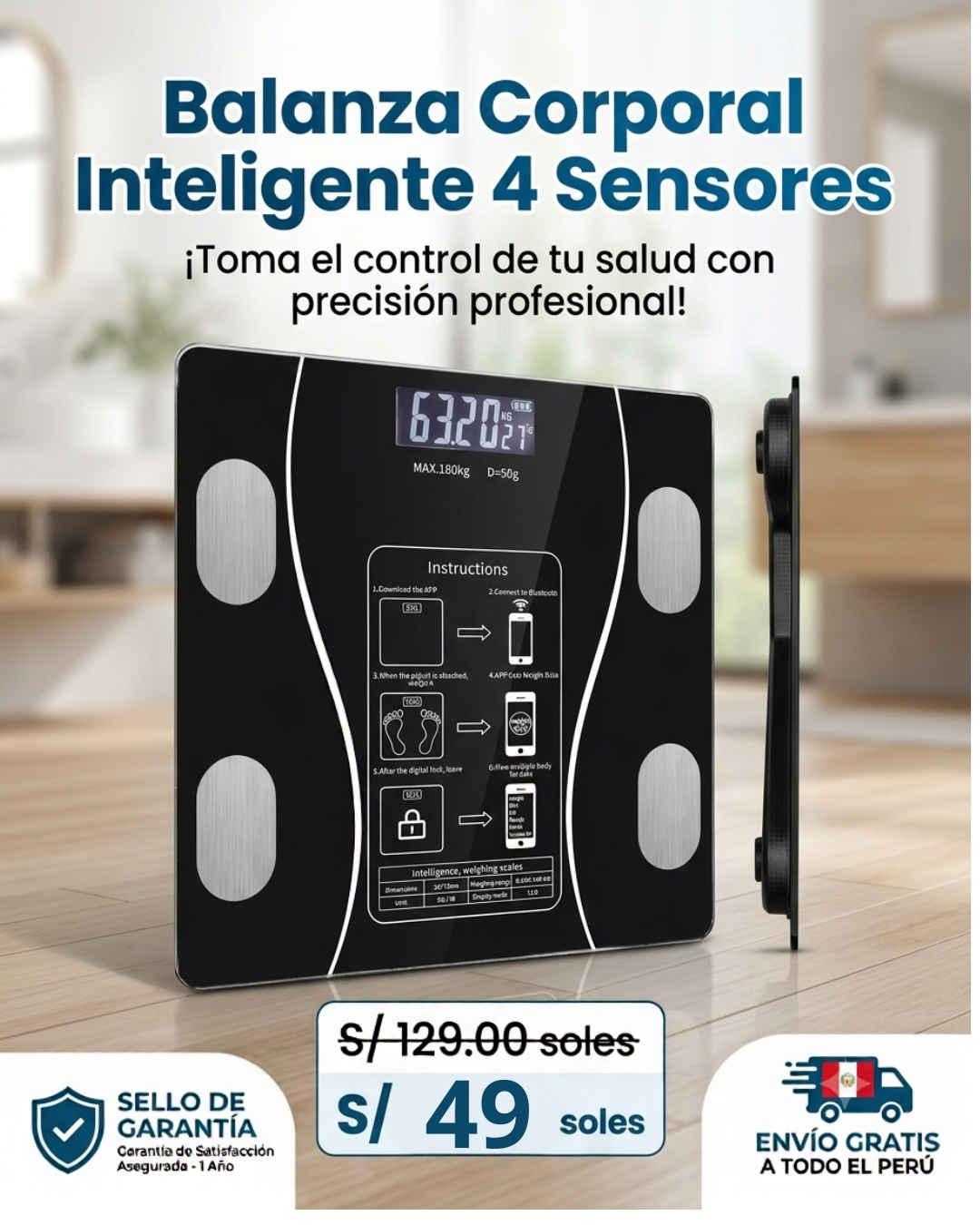 Balanza Corporal Inteligente 4 Sensores
